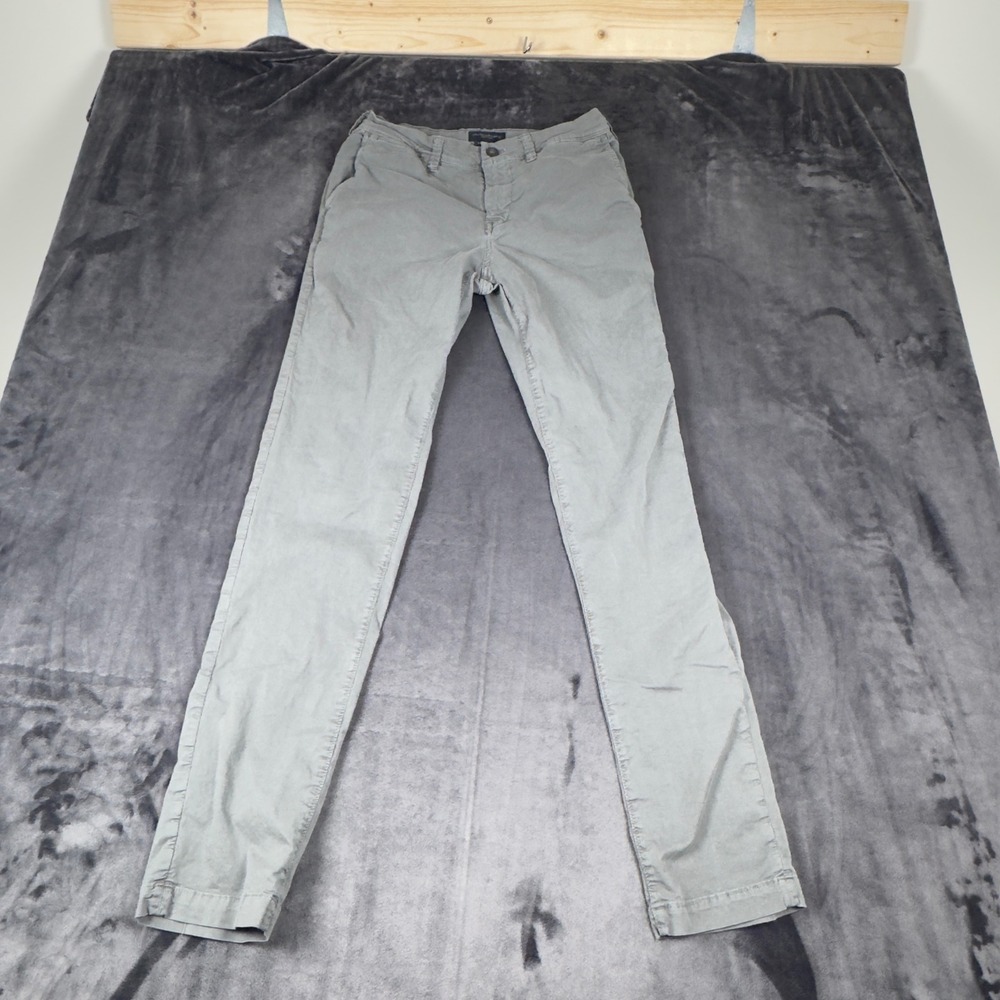 American Eagle Slim Chino Pants Mens 28x34 Grey Extreme Flex Stretch